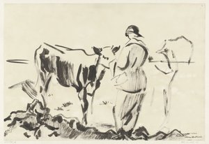 Mujer con un ternero de Rik Wouters