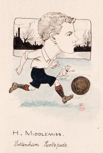 Bert Middlemiss, Tottenham Hotspur, dibujo para una serie de tarjetas de cigarrillos, 1907