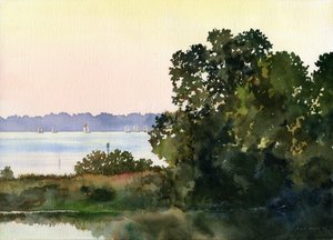 Wednesday Night Races, 2006 (acuarela sobre papel) de Rob Wood