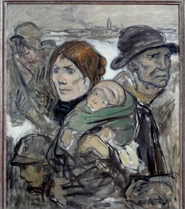El éxodo. Familia de inmigrantes en los caminos