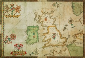 La ruta de la Armada Española a través del Canal de la Mancha, el Mar del Norte, el norte de Escocia y el Océano Atlántico para regresar a España. de Robert (after) Adams