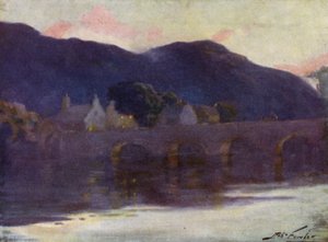 Puente, Cwm-y-Glo, Atardecer de Robert (after) Fowler