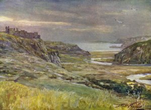 Castillo de Pennard, Glamorganshire (litografía en color) de Robert (after) Fowler