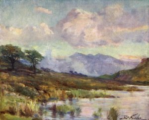 Snowdon desde el lago Capel Curig, tarde de verano de Robert (after) Fowler