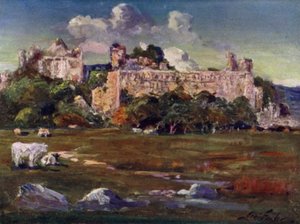 Palacio del Obispo de San David (litografía en color) de Robert (after) Fowler