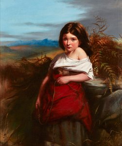 Un recolector de helechos (óleo sobre lienzo) de Robert (follower of) Herdman