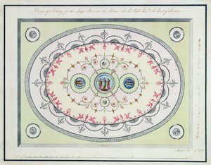 Diseño para el techo en la Sala de Damas, Headfort House, 1772 de Robert Adam