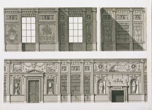 Elevación de la biblioteca en Syon House, c.1760-69 de Robert Adam