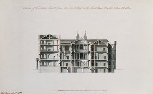 Sección del Castillo de Findlater desde el Noroeste hasta el Sureste de Robert Adam