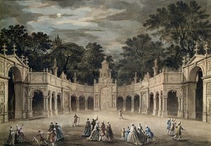 Las iluminaciones en la Casa de Buckingham para el cumpleaños del Rey Jorge III, 4 de junio de 1783 de Robert Adam