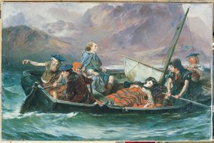 Durante el peregrinaje de Charles Edward Stuart (óleo sobre lienzo)