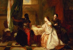 Otelo relatando sus aventuras a Desdémona, 1869 de Robert Alexander Hillingford