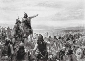 Incursión de Shamshi-Adad III a la orilla del "Gran Mar" (litografía)