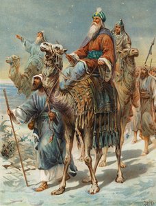 Los Reyes Magos buscan a Jesús (litografía en color) de Robert Ambrose Dudley