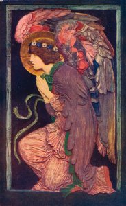 Un ángel adorando, un relieve de yeso coloreado por Robert Anning Bell, c1901 1901-1902
