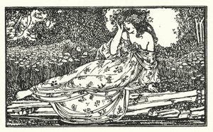 Ilustración para Poemas de John Keats: Fragmento de una Oda a Maia (litografía) de Robert Anning Bell