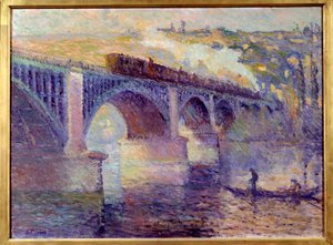Le pont aux Anglais, puesta de sol Pintura de Robert Pinchon (1886-1943) Siglo XX Sol. 0,52x0,73 m Rouen, Museo de Bellas Artes de Robert Antoine Pinchon