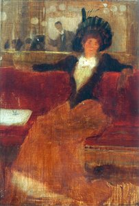 En el café (óleo sobre lienzo)