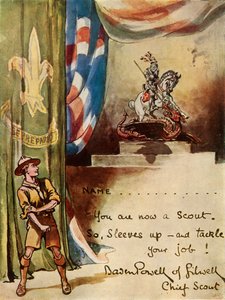Diseño para Tarjeta de Inscripción de Scouts, 1944 de Robert Baden Powell