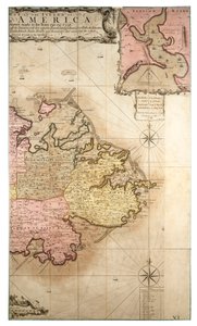 Mapa nuevo y exacto de la isla de Antigua en América, según un reconocimiento hecho en los años 1746-1748, c.1749 (grabado coloreado) de Robert Baker