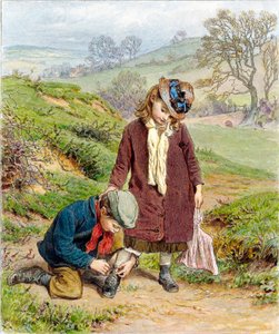 Hermano atando el zapato de su hermana, pub. 1854