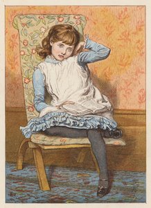 Chica leyendo y soñando despierta (litografía en color)