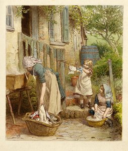 Madre e hijos tendiendo la ropa, pub. 1854
