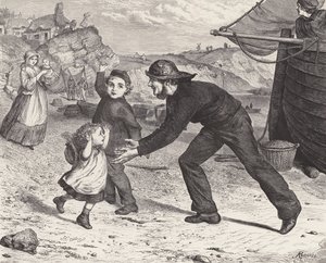 El regreso del pescador (grabado) de Robert Barnes