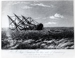 H.M. Pandora naufragando, de 