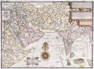 Un mapa de África Oriental, Arabia e India, 1598 de Robert Beckit