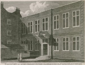 Vista Norte de la Escuela de Gramática Libre de la Reina Isabel, St Saviour