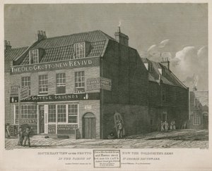 Vista sureste de la Gruta, ahora los Brazos del Orfebre, en la parroquia de St. George, Southwark de Robert Blemell Schnebbelie