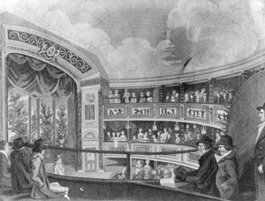 El interior del Teatro Olímpico cerca de Drury Lane, grabado por Henry Richard Cook, 1816