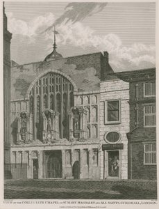 Vista de la Capilla Colegiada de Santa María Magdalena y Todos los Santos, Guildhall, Londres de Robert Blemell Schnebbelie