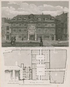 Vista oeste de Blackwell Hall, King Street, Cheapside de Robert Blemell Schnebbelie