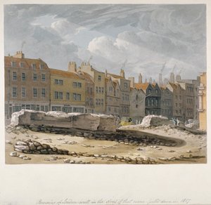 Restos del Muro de Londres que fueron Derribados en 1817, Ciudad de Londres, 1817