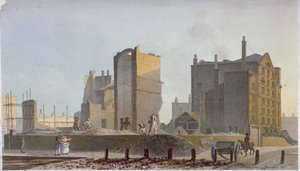 Edificio en ruinas, Commercial Road, Stepney, Londres de Robert Blemmell Schnebbelie