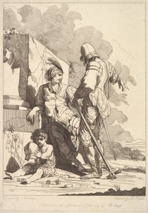 Dos Soldados y Niño Sosteniendo un Casco de Robert Blyth