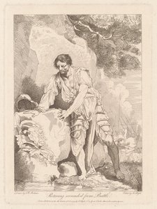 Retirada de Heridos de la Batalla de Robert Blyth, after John Hamilton Mortimer