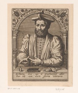 Retrato de Guillaume Philandrier Guilelmus Philander Castili oneus architectus (título sobre el objeto) Serie de retratos de eruditos de los siglos XV y XVI (título de la serie)