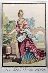 Ana Palatina, Princesa de Condé (Anne de Baviere) (1648-1723) - grabado por Robert Bonnart