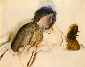 La Cena de Navidad de la Actriz Pobre, c. 1860 de Robert Braithwaite Martineau