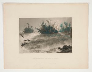 Los rápidos sobre las cataratas del Niágara, ilustración para Nathaniel Parker Willis