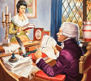 Robespierre y Eleanore Duplay (gouache sobre papel)
