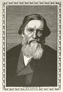John Ruskin, escritor, crítico de arte, artista y pensador social inglés (xilografía) de Robert Bryden