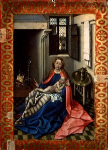 Madonna y el niño ante una chimenea, años 1430
