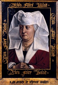 "Retrato de Marie de Pacy" Pintura de Robert Campin, maestro de Flemalle (1378-1444) 1415-1440 Tournai. Museo de Bellas Artes Bélgica de Robert Campin
