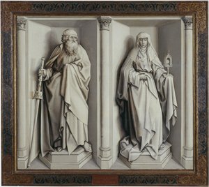 El Matrimonio de María y José (Reverso) de Robert Campin