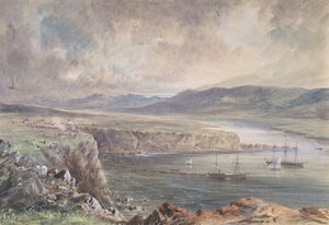 Bahía de Foilhummerum, Valentia, Vista desde el Fuerte de Cromwell: El Caroline y Botes de Robert Charles Dudley