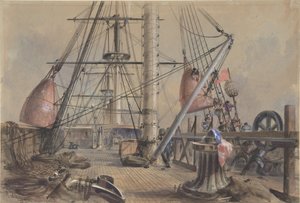 Sacando una de las Grandes Boyas: La Cubierta del Great Eastern Mirando Desde... de Robert Charles Dudley
